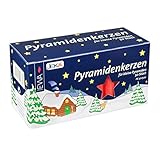 JEKA Pyramidenkerzen klein, rot ca. 14 x 74 mm 50 Stück/Pack, Weihnachtskerzen, Adventskerzen, Christbaumkerzen, Baumkerzen,