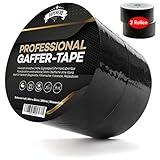 TAPE HERO® - Professionelles Gaffa Tape 40 Meter - Extra starkes Klebeband für universellen Einsatz mit 280µ Materialdicke - Für In- und Outdoor Bereich - 2x20m 50mm wasserdicht schw