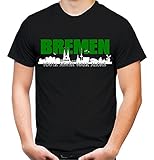 Bremen Skyline Männer und Herren T-Shirt | Fussball Ultras Geschenk (L, Schwarz)