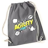 Siviwonder Turnbeutel - AGILITY Hundesport - COMIC Cartoon Baumwoll Tasche F