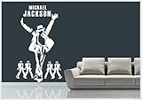 Wandtattoo wandaufkleber wandsticker photo Porträt Michael Jackson tanzen wph041(070 schwarz, set1:ca. 30 x 50 cm )