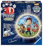 Ravensburger 3D Puzzle 11842 - Nachtlicht Puzzle-Ball Paw Patrol - 72 Teile - ab 6 Jahren, LED Nachttischlampe mit Klatsch-M