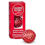 SAUBERKUGEL® für die Tasche | Rot | Wiederverwendbarer Taschenreiniger für Handtasche, Schulranzen & Rucksäcke | Nimmt Schmutz, Krümel & Flusen auf | Silikon- und PVC frei | Made in Germany (3,5 cm)