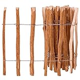 Ksodgun Staketenzaun Haselnussholz Steckzaun Blumenbeet-Palisade Zaunpfosten Kastanienzaun Gartenzaun 60 x 500