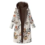 Pianshanzi Damen Jacke Herbst Übergangsjacke Elegant Große Größen Schwarz Lang Damenjacke Winterjacke Herbstjacke Fleecejacke Plüschjacke Kapuzenjacke Fleece Jacke Winter Mantel Parker Plü