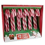 12 Zuckerstangen - Candy Canes - Erdbeergeschmack, rot weiß - 12 Stück, je 12 g