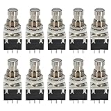 E Support™ 10 X 3PDT 9 Pins Box Stomp Gitarren-Effekt-Pedal Fußschalter True Bypass Metall schw