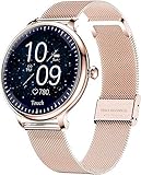 PKLG Smartwatch Damen Rose Gold Mode Elegant Design Fitness Armband Blutdruck Herzfrequenz Schlafüberwachung Schrittzähler Sportuhr für Android iOS