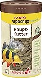 sera Vipachips Nature 250 ml - Hauptfutter aus Chips mit 4% Insektenmehl, Fischfutter fürs Aquarium für alle Bodenbewohner - mit sehr hoher Futterverwertbarkeit, somit weniger Alg
