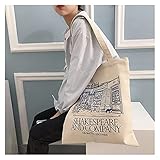 Canvas Einkaufstasche Frauen Leinwand Umhängetasche Shakespeare Print Dameneinkaufstaschen Baumwolle Tuch Stoff Lebensmittelhandtaschen Tote Bücher Tasche für Mädchen (Color : Shakespeare Company)