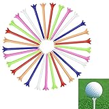 Nizirioo Golf Tees Zubehör Kunststoff Mehrfarben - Sehr langlebig bequem Mehrere Farben Hohe Tee reduzieren die seitliche Drehung Reibung Golftees 70mm 100 Stück