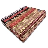 Craft Story Decke Fatima I Uni schwarz-braun-orange-gelb-Flieder gestreift aus 100% Baumwolle I Tagesdecke I Sofa-Decke I Überwurf I Picknickdecke I Nutz- & Schutzdecke I ca.170 x 220