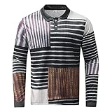 Generic Herren Plus GrößE Bedruckte Lange ÄRmel Vintage Langarmshirt Basic Pullover Longsleeve MäNner Longsleeve Mit O-Ausschnitt Regular Fit Fitness T-Shirt Crew Neck Langarm Hemden LäSsig