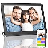 10.1 Zoll WLAN Digitaler Bilderrahmen Unterstützung 8G Cloud Speicher und 32GB SD Card, FamBrow Multifunktion WIFI Digital Bilderrahmen mit 1980*1080 Touchscreen/Auto-Rotate/App Steuerung/Email T