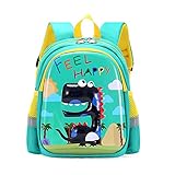 Abschleppseil Mit Anti-verloren Gürtel Nette Dinosaurier Schultasche Kindergarten Baby-2-3-4 Jahre alt Ultraleichte Kinder-Rucksack Schulranzen (Color : Green)