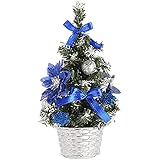 Weihnachtsbaum Kleiner Weihnachtsbaum Mini Künstlicher Weihnachtsbaum Geschmückter Weihnachtsbaum für Home Office Shopping (Color: Blue; Size: 40CM)
