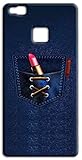 Mixroom Schutzhülle für Huawei Ascend P9 Lite M718 aus weichem TPU-Silikon, Lippenstift in Jeans T