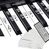 [2er-Pack] klavier und keyboard noten-aufkleber, keyboard noten aufkleber，verwendet für Musikinstrumente mit 49.61.76.88 Tklavier tastatur aufkleber, Klavier Tastenaufkleber für Kinder und Anfäng