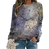 SHITOUJI Pullover Damen 3D Druck Sweatshirt Langarm Lustig Bunt Graphic Shirts Oberteile Mädchen Langarmshirt Lange Ärmel Tops T-S