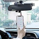 Universal 360° drehbar Auto Rückspiegel Halterung Handy GPS Halter Wiege Kompatibel mit iPhone Safe Viewing Kopfstütze S