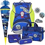 Blue Police - Polizei - Scout Alpha mit Funny Snaps® Schulranzen-Set 5tlg. - SCHULTÜTE GRATIS DAZU