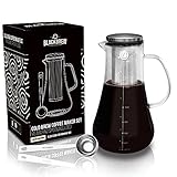 BLACKBREW Cold Brew Coffee Maker Set - Kaffeebereiter für kaltgebrühten Kaffee oder heißen Tee - Kaffeemaschine mit Permanentfilter und Dosierlöffel - Jar für Coldbrew, Iced Coffee oder Tea (1200ml)