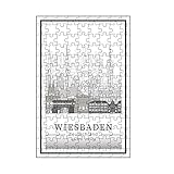 artboxONE-Puzzle S (112 Teile) Städte Wiesbaden Skyline line Art - Puzzle Wiesbaden Black and White City