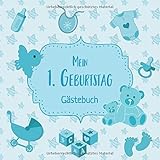 Mein 1. Geburtstag: Gästebuch zum Eintragen - schöne Erinnerung an den 1. Geburtstag im Format: ca. 21 x 21 cm, mit 60 Seiten für Glückwünsche, Grüße, ... der Geburtstagsgäste, Cover: Babysachen b