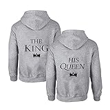 Daisy for U Pärchen Hoodie Set King Queen Pullover 1 Stücke Queen-Grau-M