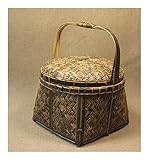 GOUDAN Handgemachte Bambuskörbe,tragbare Nahrungsmittelboxen,Aufbewahrungskörbe,Teeverpackungen,Bambus-Volkshandwerk,for Party,Shopping,Camping,Dating oder genauso wie täglich T