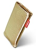 fitBAG Groove Gold Handytasche Tasche aus feinem Folienleder Echtleder mit Microfaserinnenfutter für Apple iPod Nano 5G 8GB 8 GB 16GB 16 GB