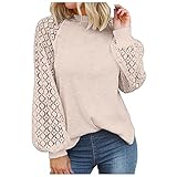 Shirt mit Spitze Damenpullover Langarm Winter Sale Langarmbluse Damen grüner Pulli Damen Pullover Damen Kapuzenpullover Bluse Langarm Damen Vintage Kleidung blusen Damen Sommer Damen Winterjacke S