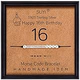 Suyi 16. Armband Alles Gute zum 16. Geburtstag Geschenke für Mädchen Morsecode Armband Sterling Silber Armband Geburtstag Schmuck 16 Jahre alte Abschlussgeschenke für Sie 16