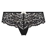 HUNKEMÖLLER Damen Komfortabler Spitzen-Brazilian Schwarz M