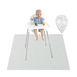 Vicloon Hochstuhl Bodenmatte, 51' Hochstuhl Spritzschutzmatte, Verbesserte Rutschfeste Bodenmatte mit 4 Saugnäpfen,Wasserdichte Baby Splash Spill Mat, Waschbar, Faltbar, Babyspielmatte …