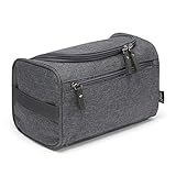 Stilvolle Kulturtasche Herren zum Aufhängen (Grau) - Cool, Lässig, Stylisch - Hochwertiger Männer Kulturbeutel - Waschtasche M