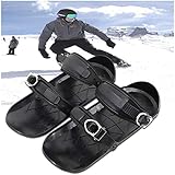 TGYY Mini Skischuhe Skateskates Für Schneeschuhe, Tragbares Nylon Schwarz One Size Metall Schnalle Skischuhabdeckungen Skischuhschutz Für Den Winter Sport Im Freien B