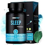 BRAINEFFECT Vegane Melatonin Kapseln + Sleep Coaching für verkürzte Einschlafszeit, Natürliche Melantonin Kapseln - Alternative zu Melatonin Einschlafspray, 60 Melatonin Kapseln, M