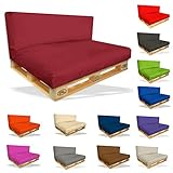 Palettenkissen Sitzpolster Set - 2er Set Sitzpolster 120x80x15cm + Rückenkissen 120x40x10cm – In & Outdoor - Palettenpolster – Kissen Möbel Sofa Sitzkissen Paletten Rattanmöbel Polster Auflag