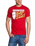 Coole-Fun-T-Shirts Uni Legal Troube Better Call Saul Heisenberg T-Shirt, Rot, XXL