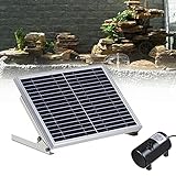 Solar Teichpumpe, 10W 1350L/H Solar Springbrunnen DC 24V Bürstenlose Solarpumpe Gartenteich Wasserpumpe für Garten Vogel-B