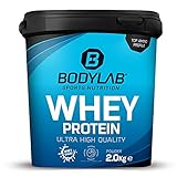 Protein-Pulver Bodylab24 Whey Protein Bourbon Vanille 2kg, Protein-Shake für die Fitness, Whey-Pulver kann den Muskelaufbau unterstützen, Hochwertiges Eiweiss-Pulver mit 80% Eiweiß, Asp