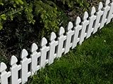 Zaun Rasenkanten Beeteinfassung Palisade Beetumrandung Garten Rasen Zierzaun Gartenzaun weiß 2,00 m Set 4 M