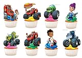 Tortendekoration aus Esspapier mit Blaze-und-die-Monstermaschinen-Motiv, für Cupcakes, Kuchen, Geburtstag, Feiern, 30 Stück
