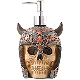 shandianniao Seifenspender, Totenkopf Flüssigseifen-Spender, Halloween Decoration Harz Schädel Skull Spülmittel Spender Pumpspender, 300ml Nachfüllbarer Flüssiger, Für Bad, Schlafzimmer Und Kü