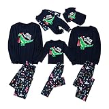 Weihnachts Familien Schlafanzug Futter Plüsch Warme Nachtwäsche Nachthemd Rote Nase Elchdruck Plaidhose Hausanzug Pyjamas Set für Vater Mutter Baby Kinder Junge Mädchen Lange Hosen Pyjama Set X