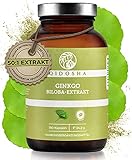 QIDOSHA® Ginkgo Biloba Extrakt Kapseln hochdosiert, 120 mg Ginkgo-Extrakt 50:1, 180 Kapseln im Glas, vegan, laborgeprü