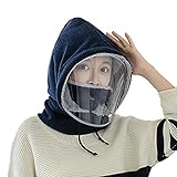 ZPL Winddichter Hut Mit Vollem Gesicht, Unisex Warmhut, Multifunktionaler Winterhut Mit Abnehmbarem Anti-Nebel-Gläsern, Zehenkappe Mit Gesichtsmaske Und Schal Navy B