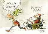 Postkarte A6 +++ WEIHNACHTEN von modern times +++ STRESS STRESS +++ CARTOON CONCEPT © GAYMANN,
