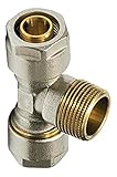 WIROFLEX , T-Stück inklusive Adapter , Klemmring , Komplettlösung , Schraubsystem , Fitting , 26 x 3/4 AG x 26